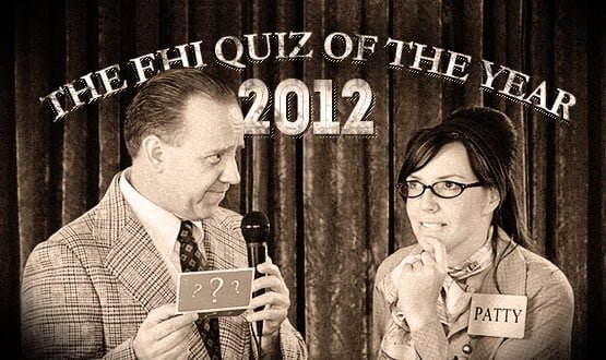 The answers to the quiz of the year 2012!