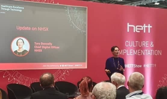 Tara Donnelly speaks at HETT in London on 2 October 2019